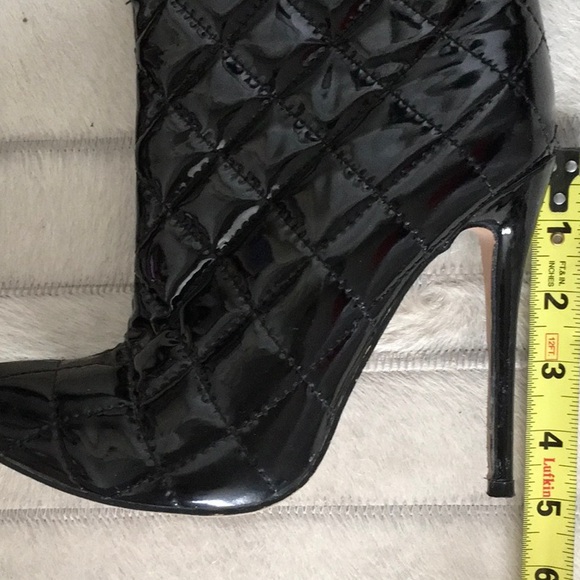 Black Quilted Over-the-Knee Stilettos Boots pointed toe Size 7 - Picture 7 of 10